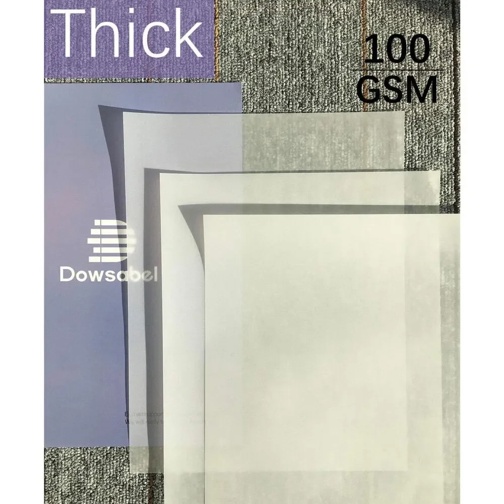 Dowsabel Translucent Vellum Paper 50 Sheets 8.5x11 100 GSM Heavyweight